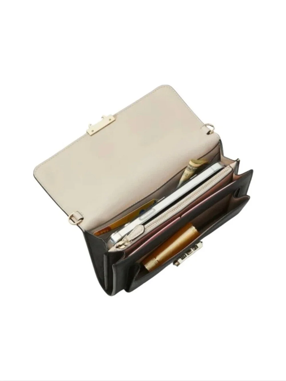 kate spade Black Pebbled Leather Wallet with Silver Lock